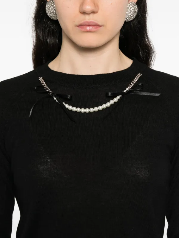 Simone Rocha パールトリム セーター | ブラック | FARFETCH JP