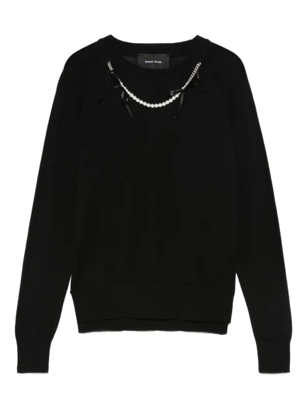 Simone Rocha パールトリム セーター | ブラック | FARFETCH JP