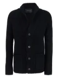 Tagliatore ribbed shawl-collar cardigan - Black