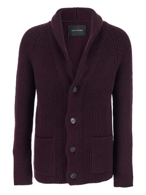 Tagliatore shawl-collar ribbed cardigan