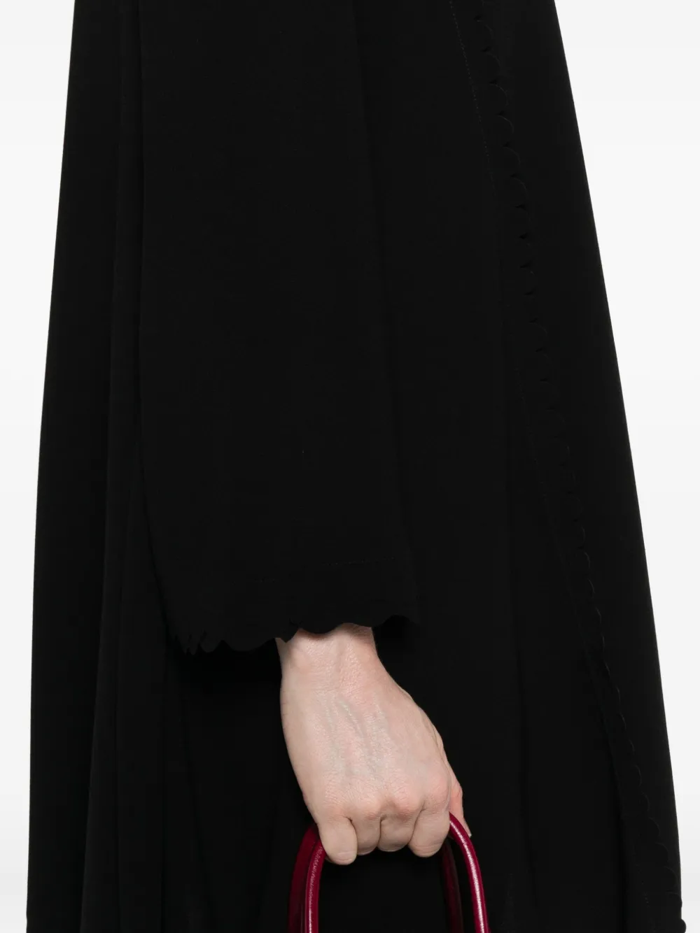 Forte Forte Scallop-trimmed Flared Dress In Black