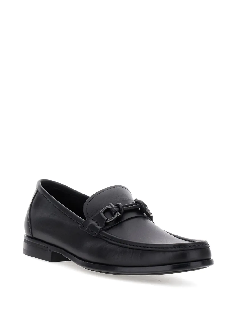 Ferragamo Gancini-detail loafers Black