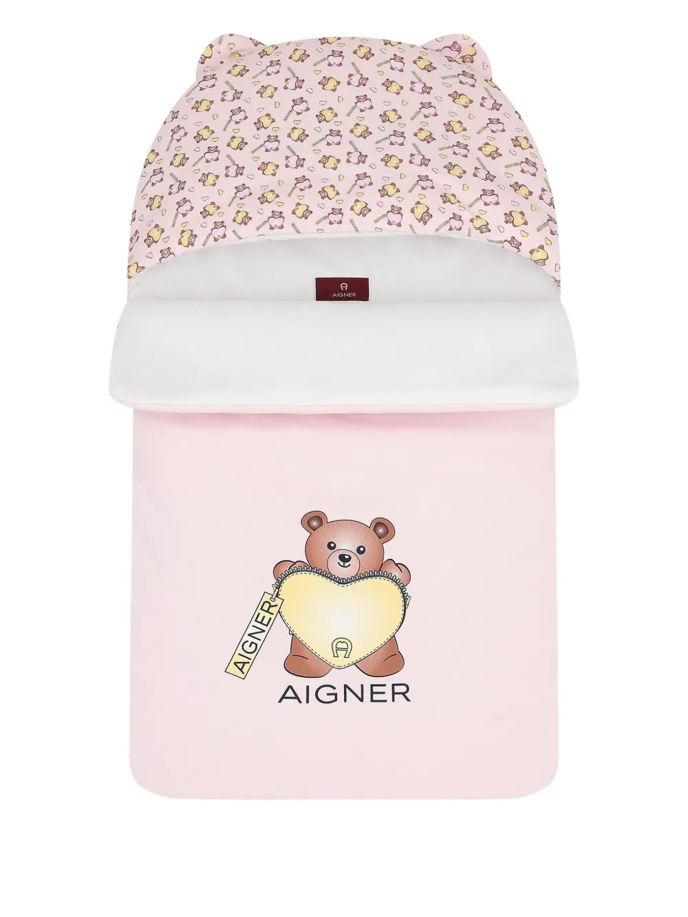 Aigner Kids Slaapzak met capuchon en teddybeerprint Roze