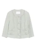 Costarellos embellished fringe jacket - Green
