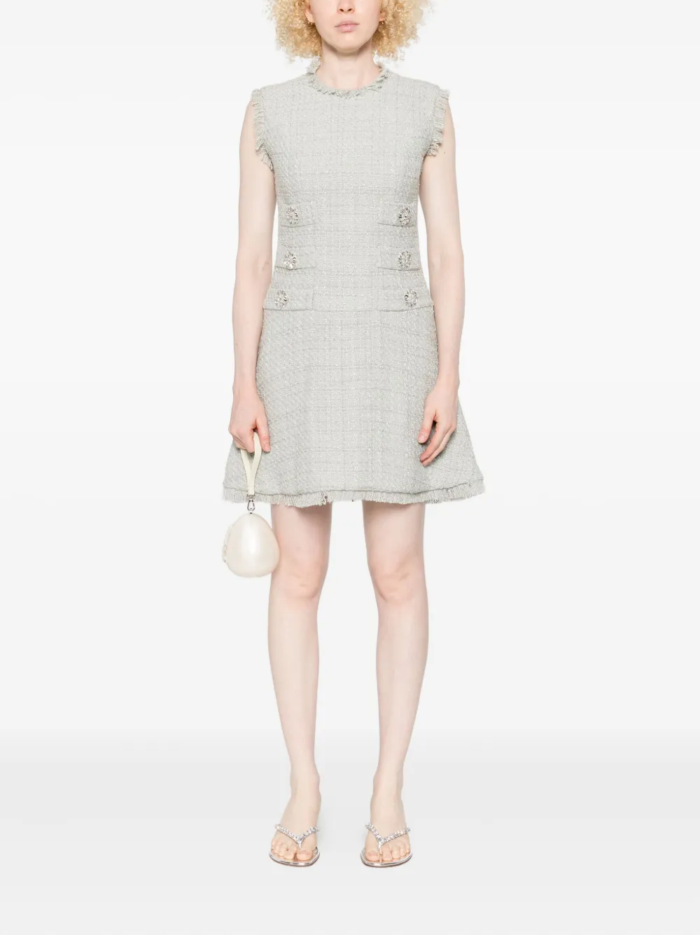 Costarellos Tweed mini-jurk - Groen