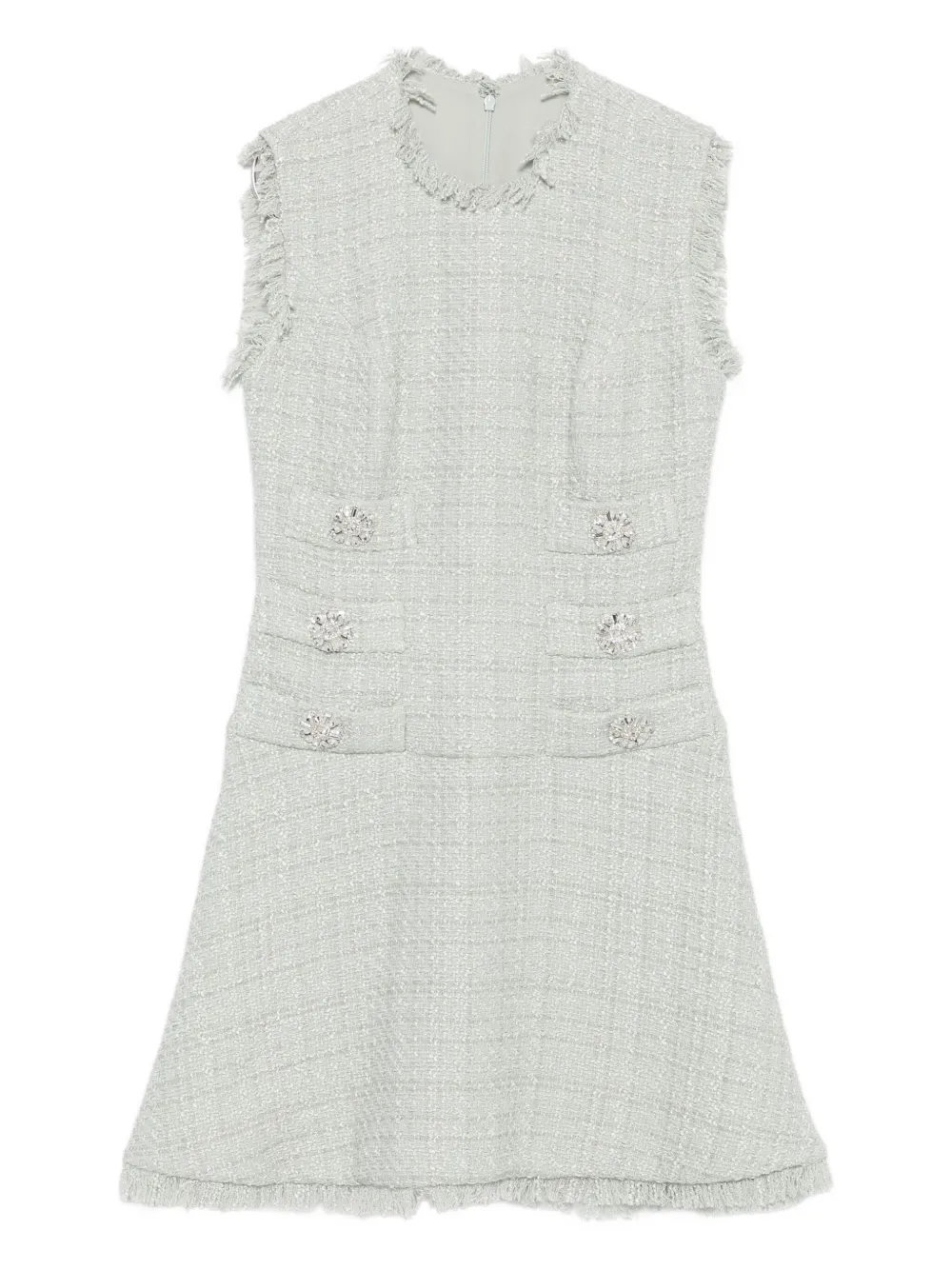 Costarellos Tweed Mini Dress In Green