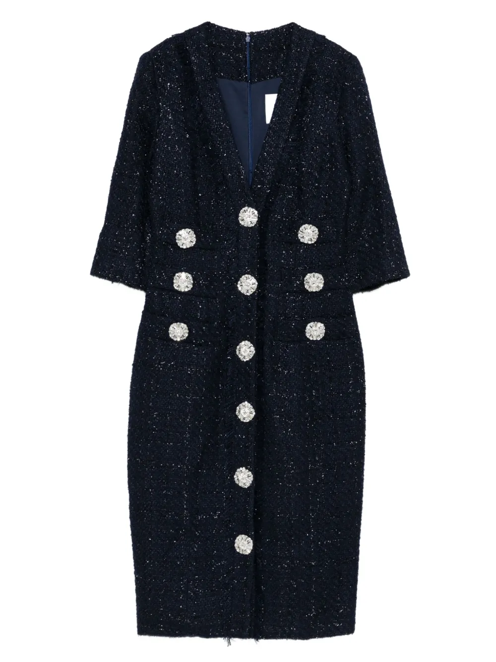 embellished buttoned dress