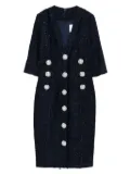 Costarellos embellished buttoned dress - Blue