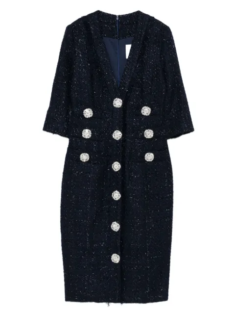 Costarellos embellished buttoned dress