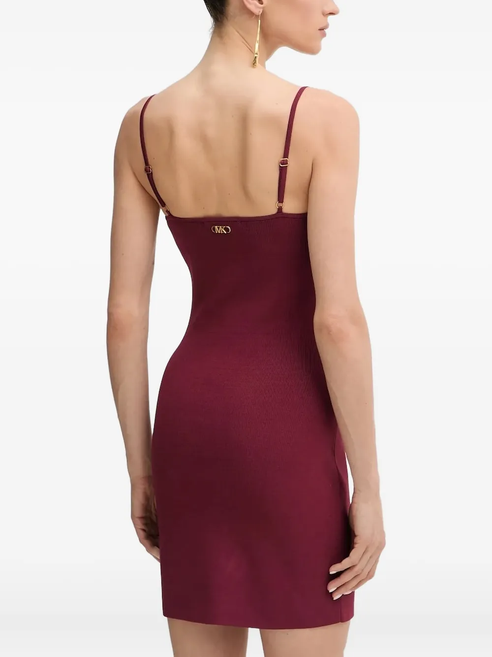 Michael Kors ribbed spaghetti-strap mini dress Rood