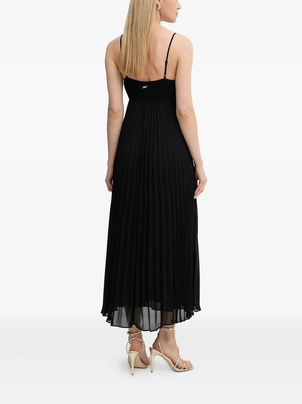 Michael Kors Geplooide maxi-jurk met V-hals Zwart