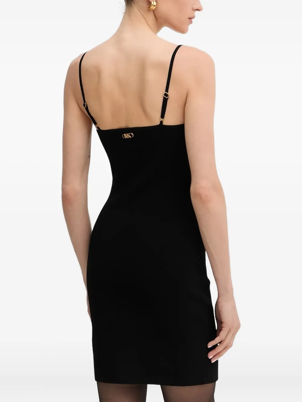 Michael Kors spaghetti-strap logo dress Zwart