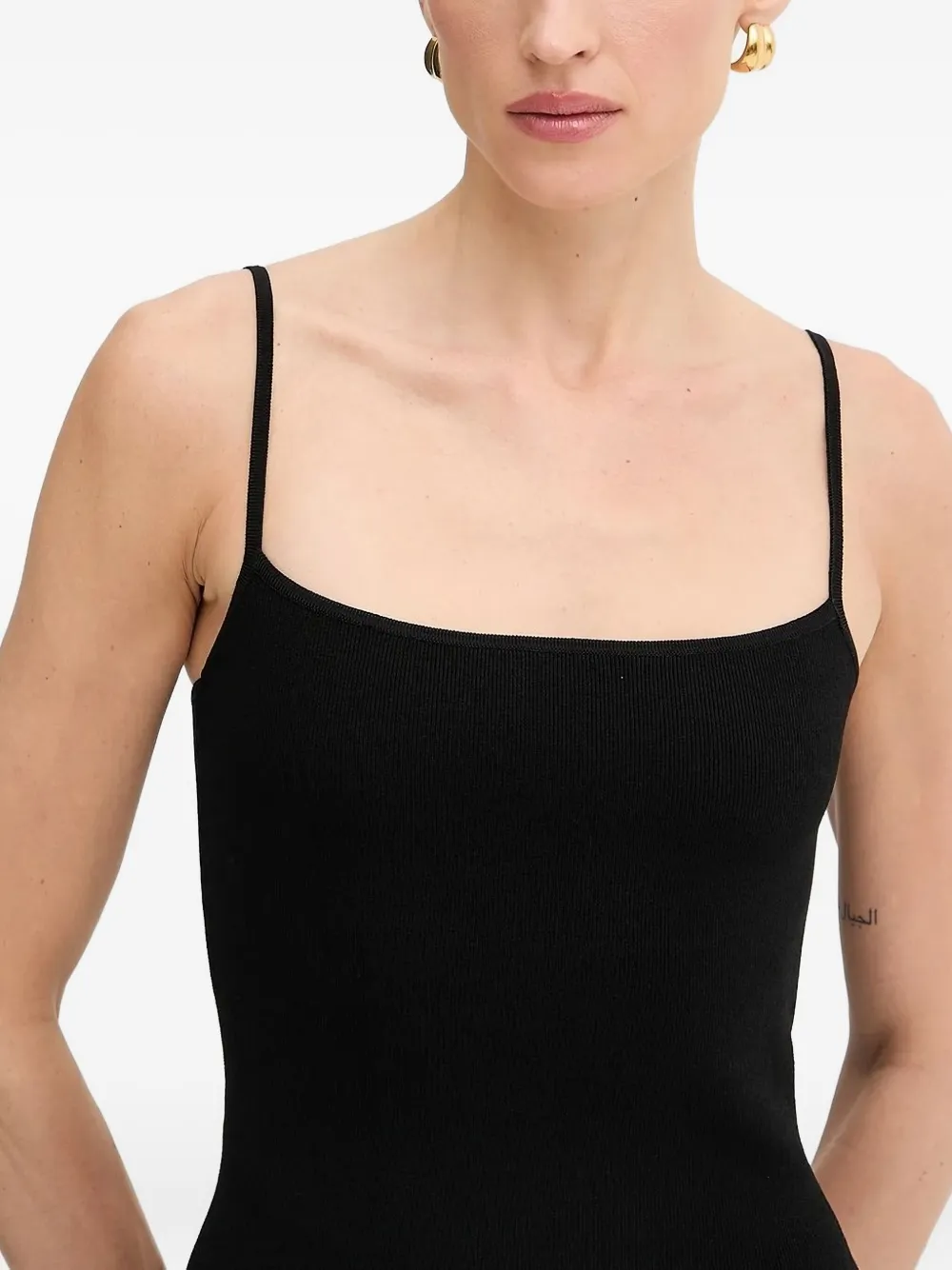 Michael Kors spaghetti-strap logo dress Zwart