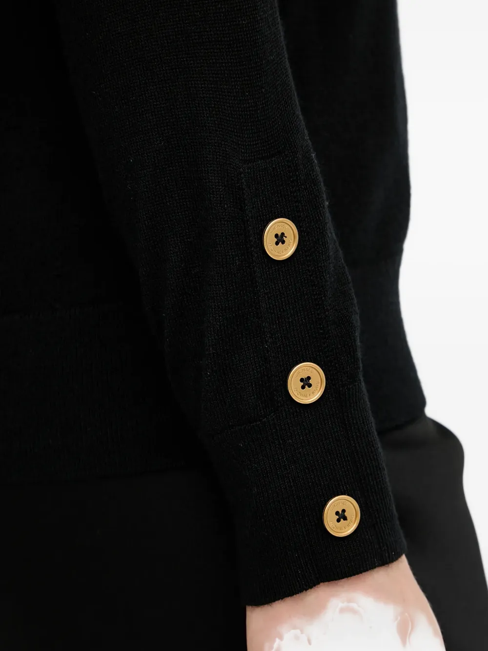Michael Michael Kors Button-embellished Sweater In Black