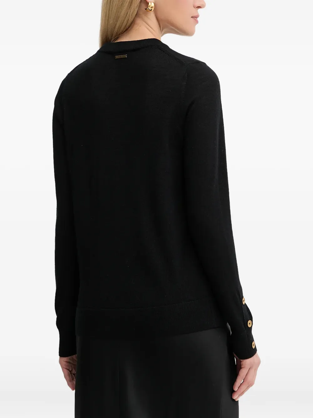 Michael Michael Kors Button-embellished Sweater In Black
