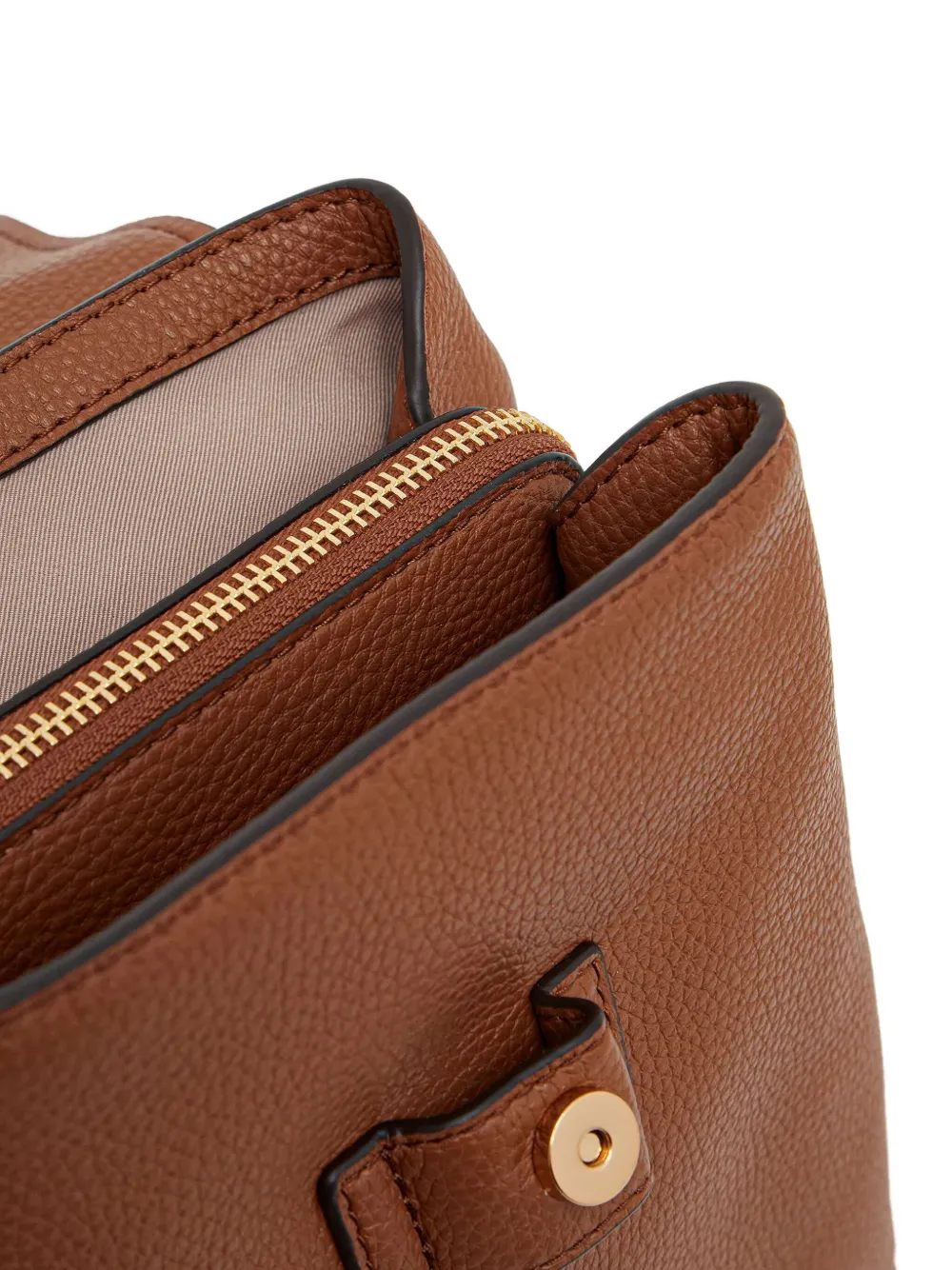 Michael Kors Quinn leren rugzak met gesp Bruin