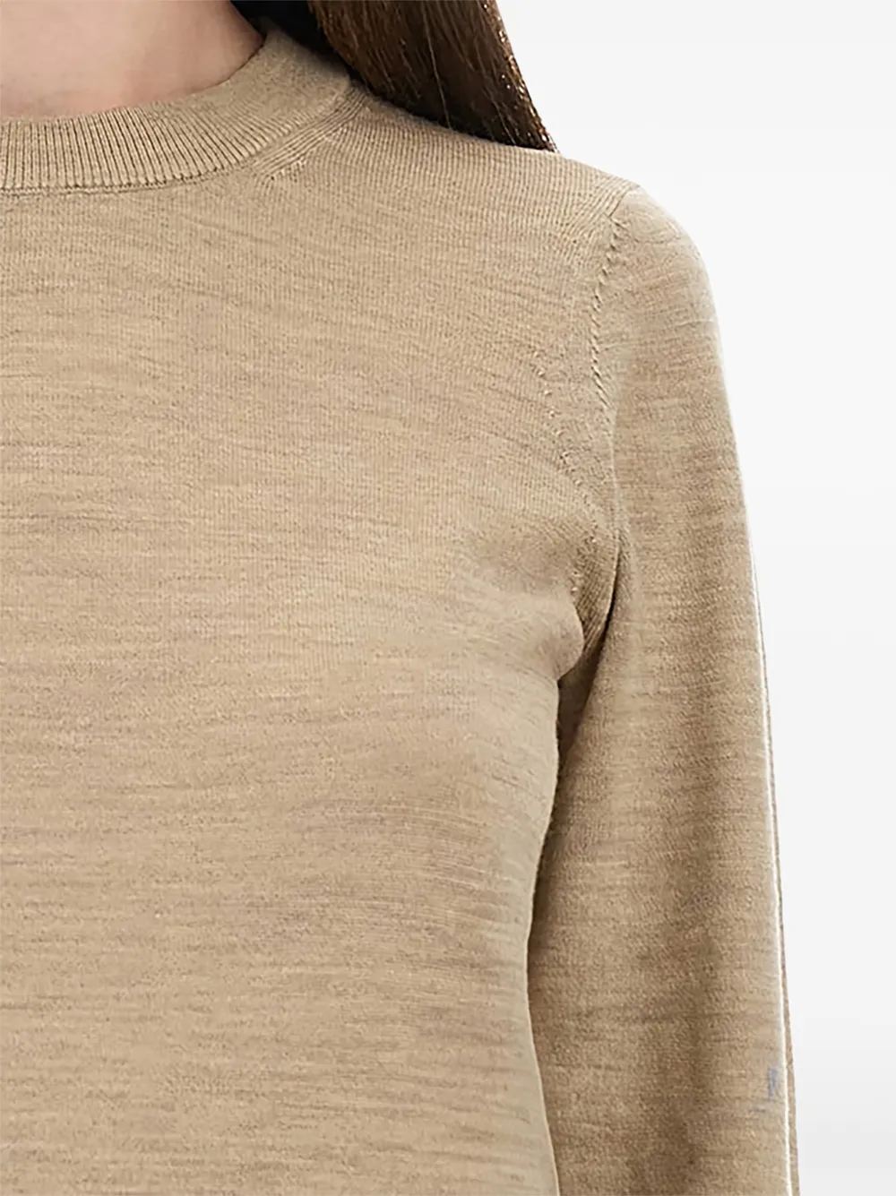 Michael Kors Trui met ronde hals en knoopmanchetten Beige