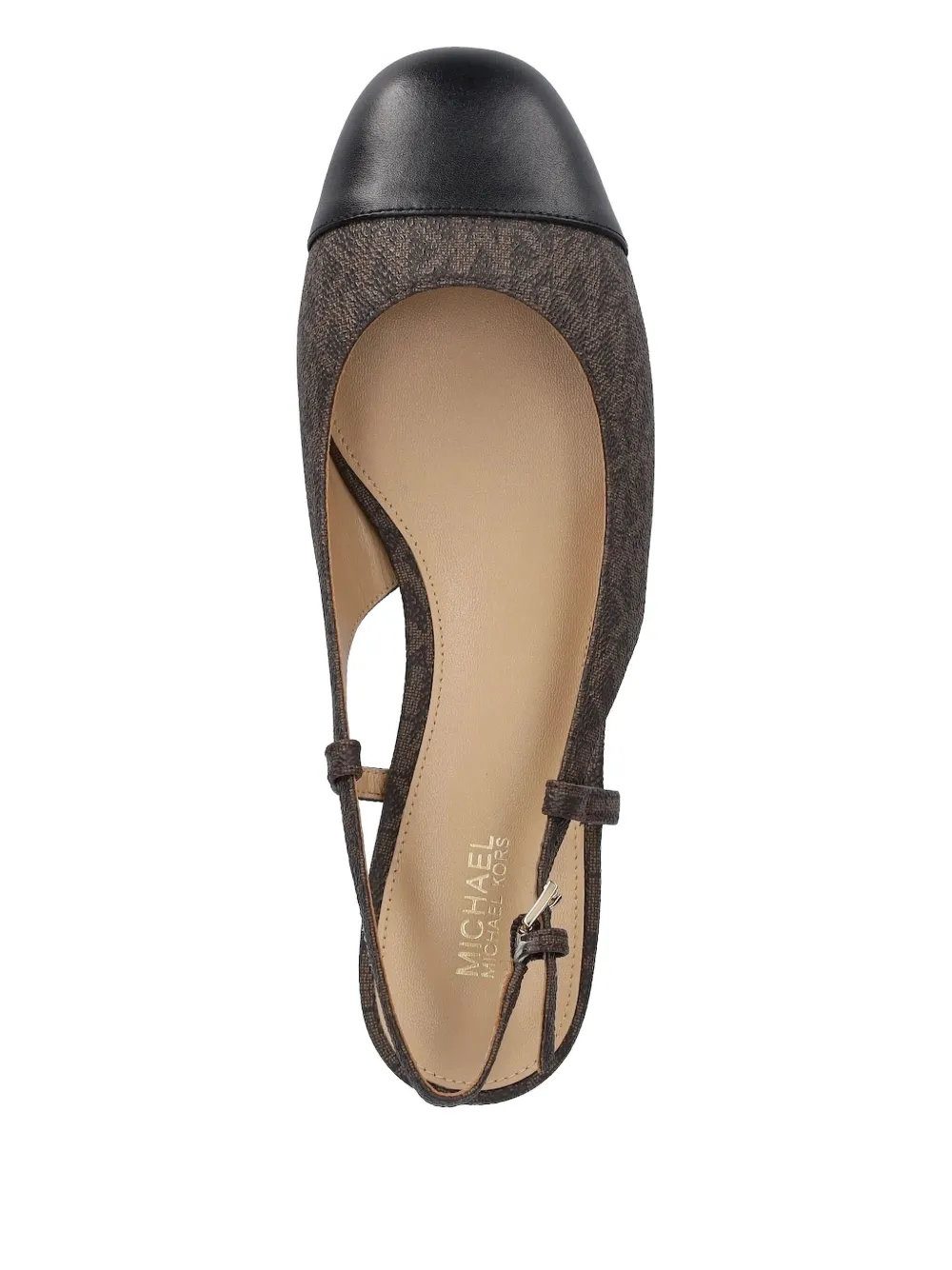 Michael Michael Kors Monogram Cap-toe Slingback Pumps In Black