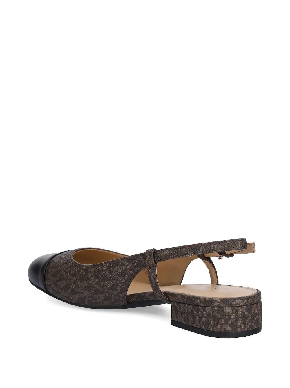 Michael Michael Kors Monogram Cap-toe Slingback Pumps In Black