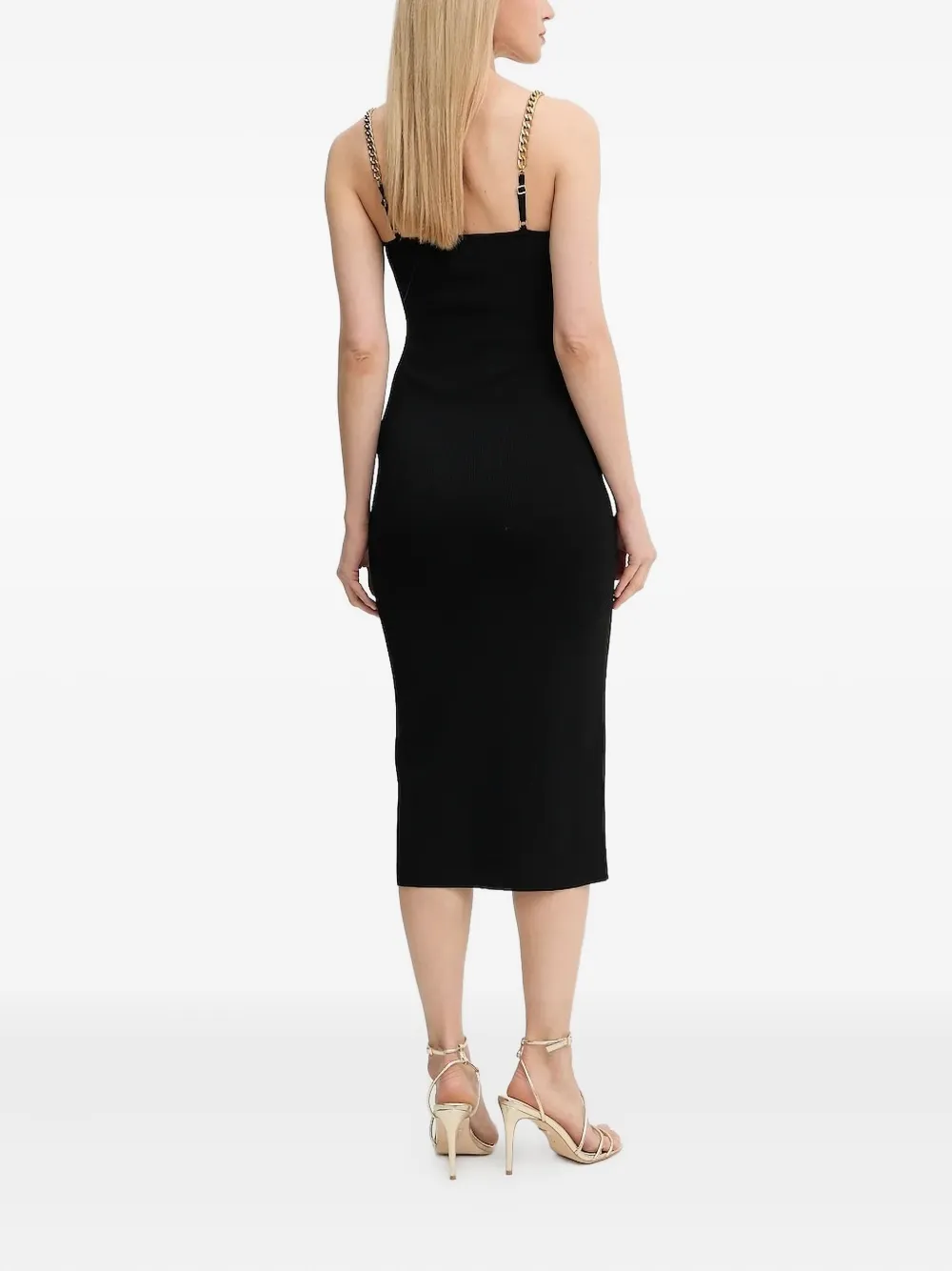 Michael Kors chain-strap midi dress Zwart