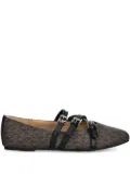 Michael Michael Kors monogram-pattern buckled ballet flats - Brown