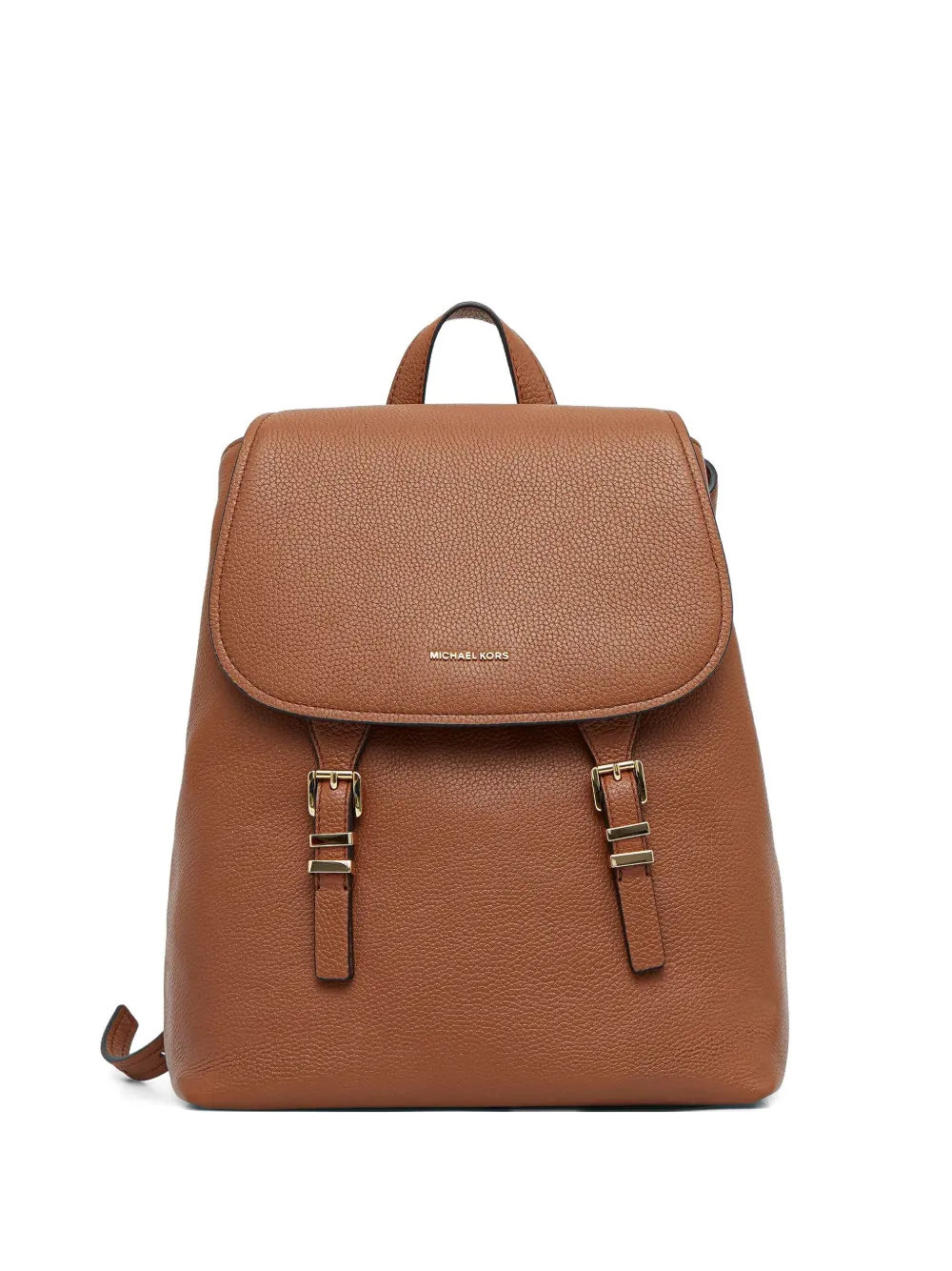 Quinn double-buckle leather backpack