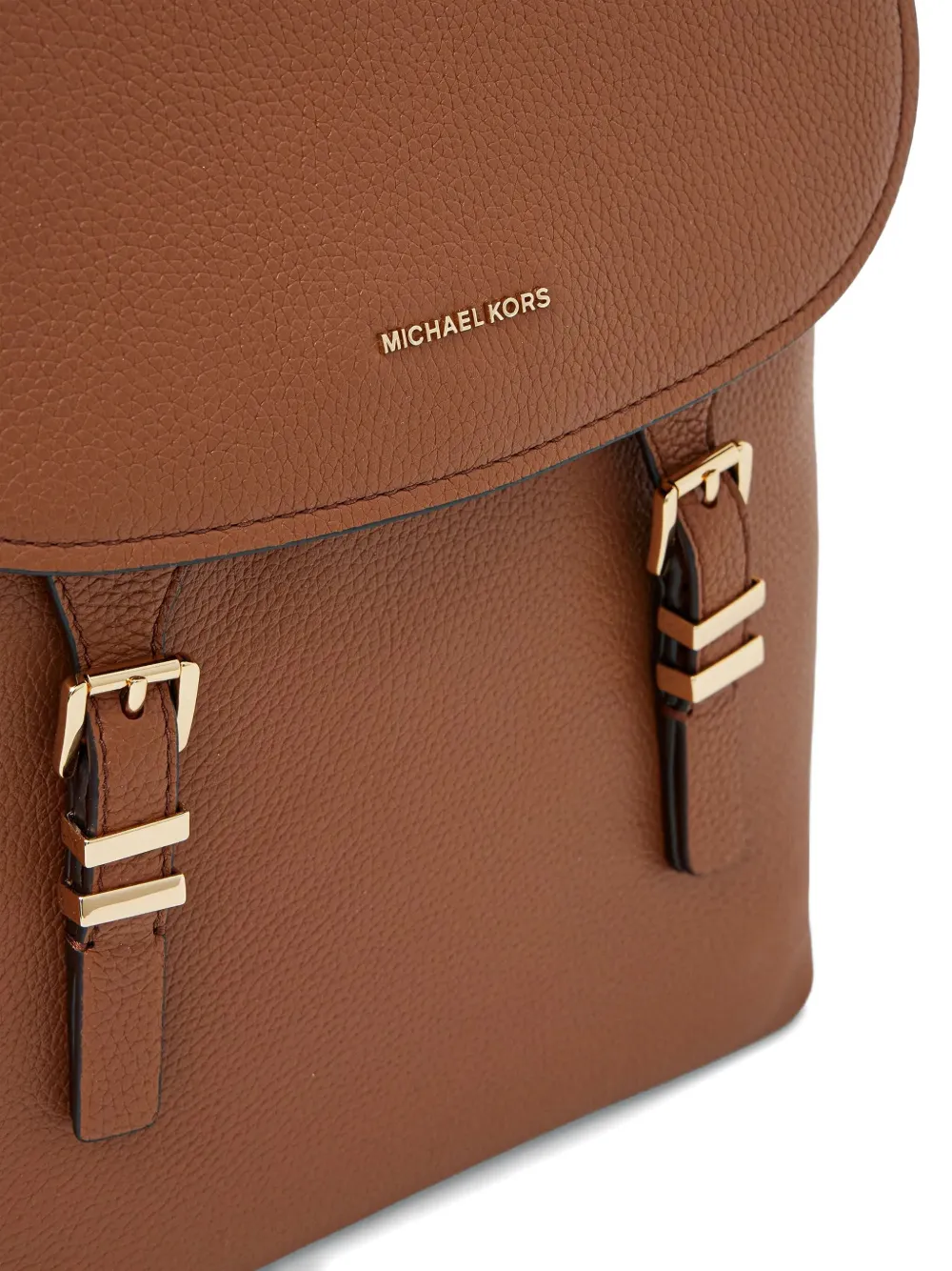 Michael Kors Quinn leren rugzak met dubbele gesp Bruin