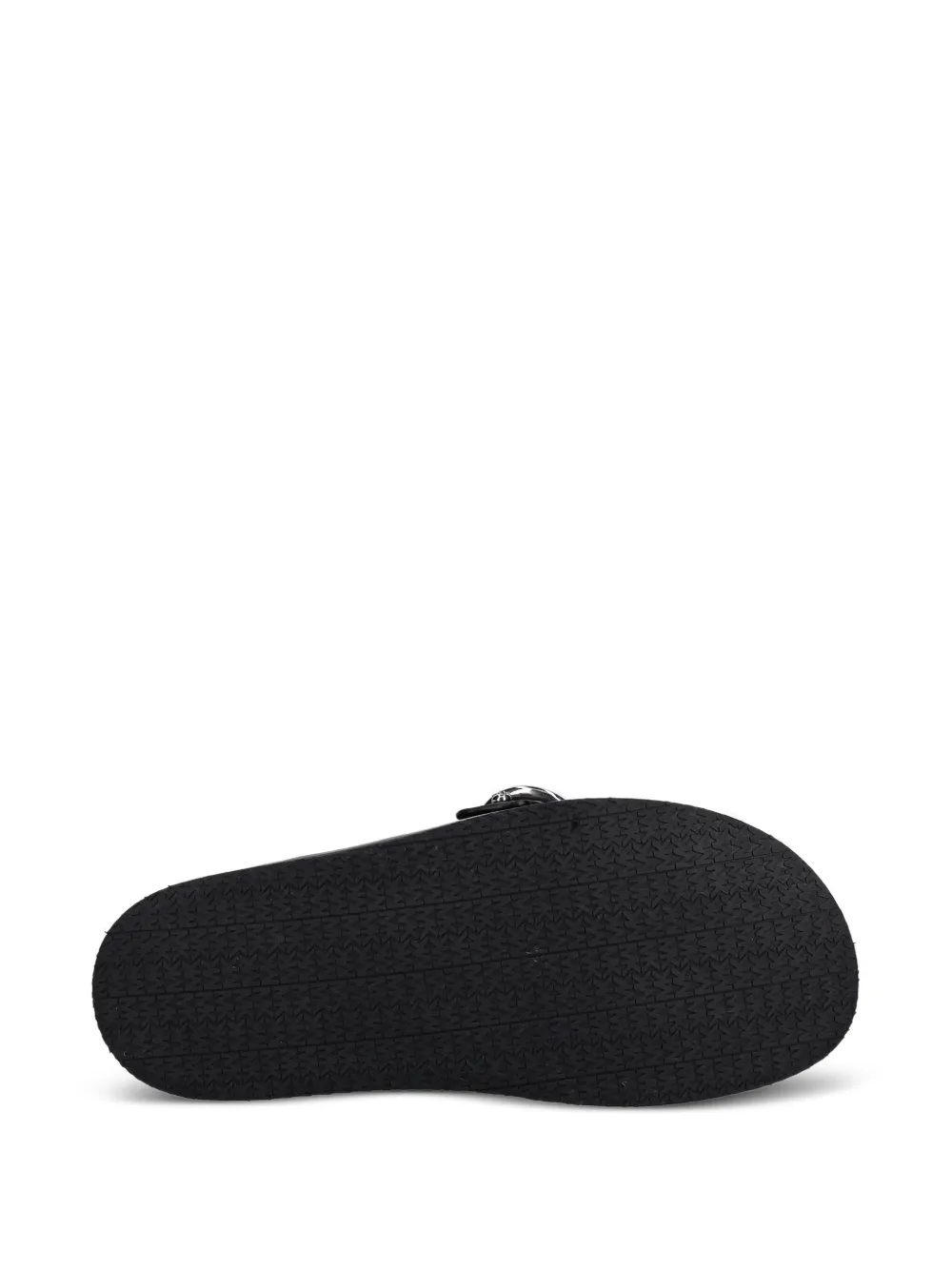 Michael Kors Jaden leren slippers met ringgesp Zwart