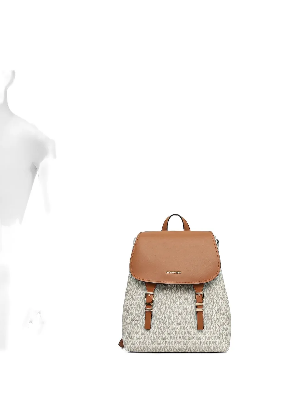 Michael Kors monogram flap backpack Beige