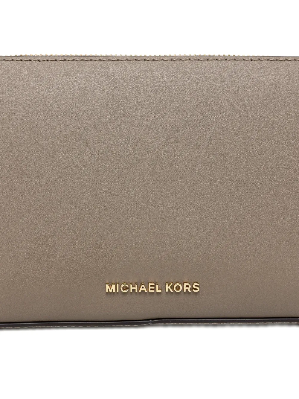 Michael Kors Kleine leren schoudertas met kettingband Beige