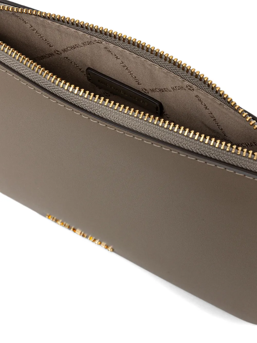 Michael Kors Kleine leren schoudertas met kettingband Beige