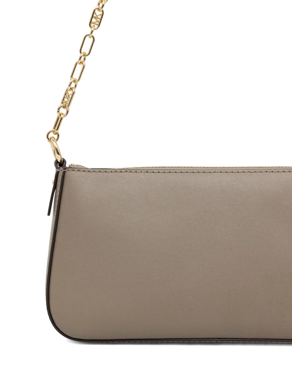 Michael Kors Kleine leren schoudertas met kettingband Beige