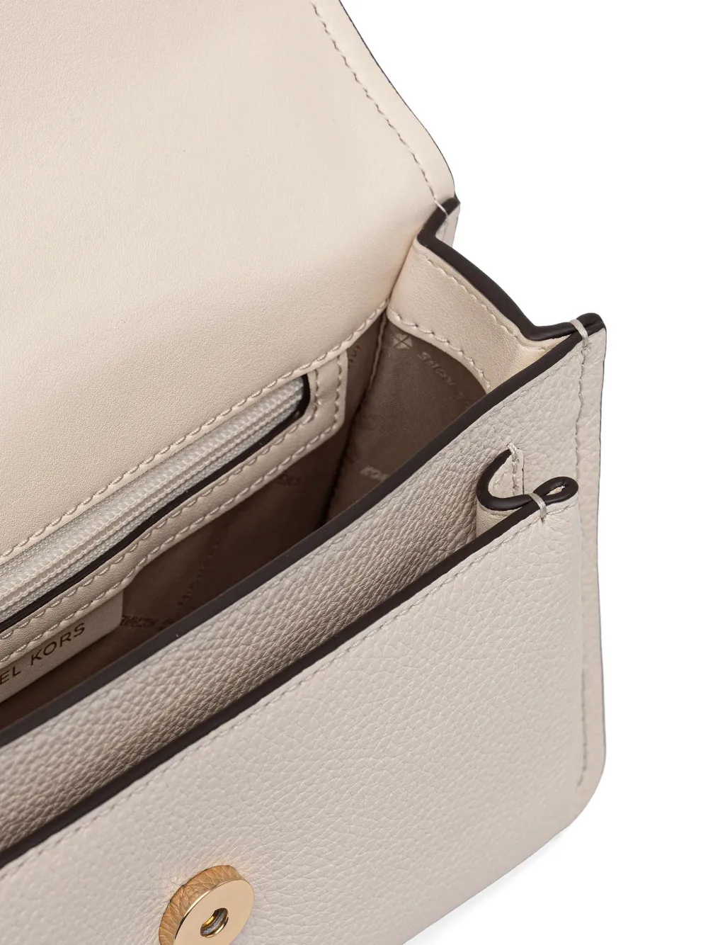 Michael Kors small Claire grained-leather shoulder bag Wit
