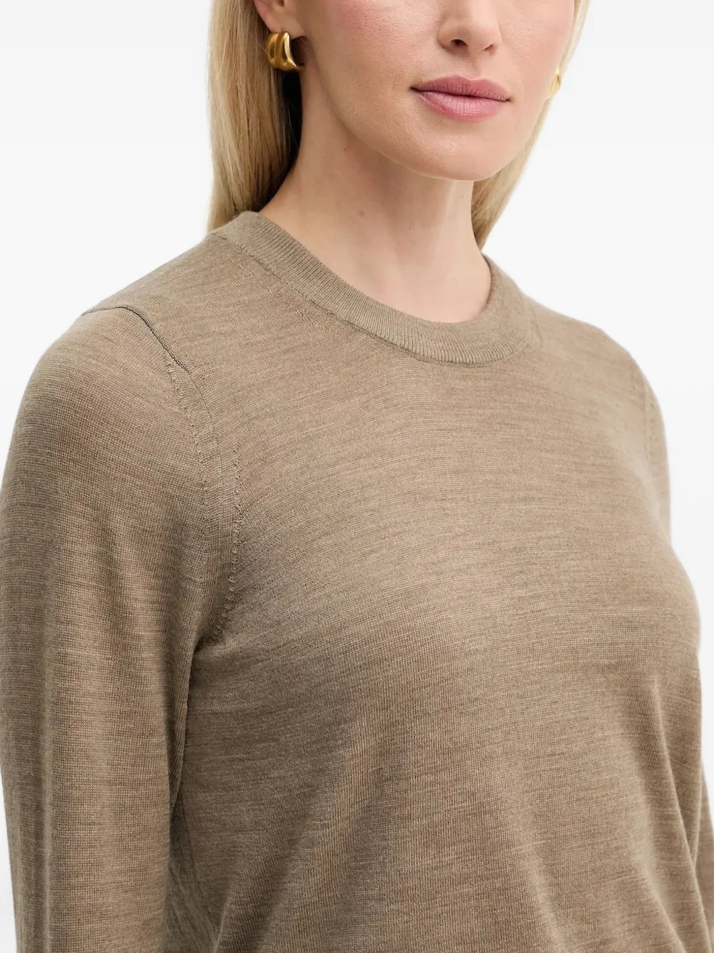 Michael Michael Kors Button-cuff Wool Jumper In Brown