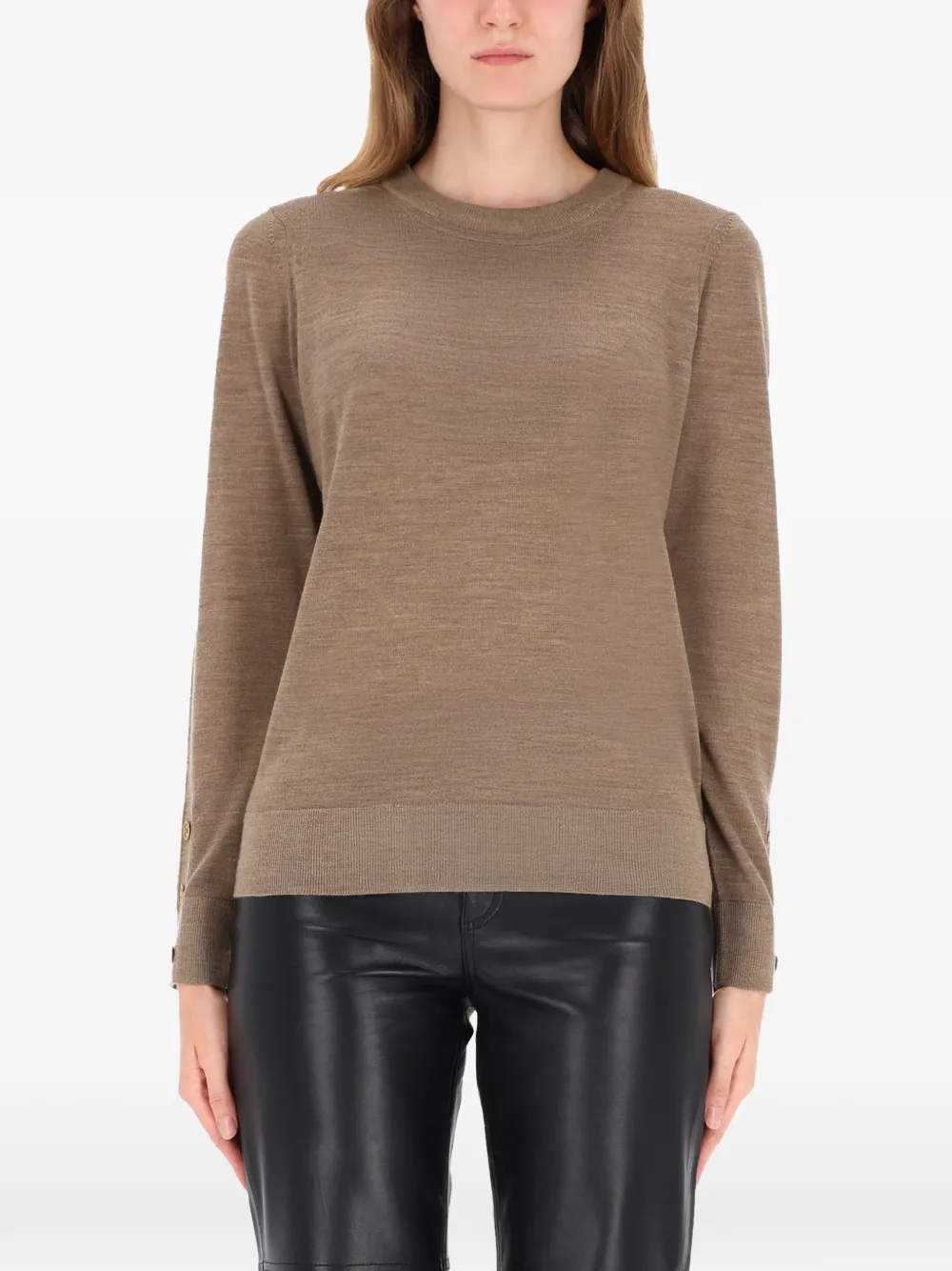 Michael Michael Kors button-cuff wool jumper - Marrone