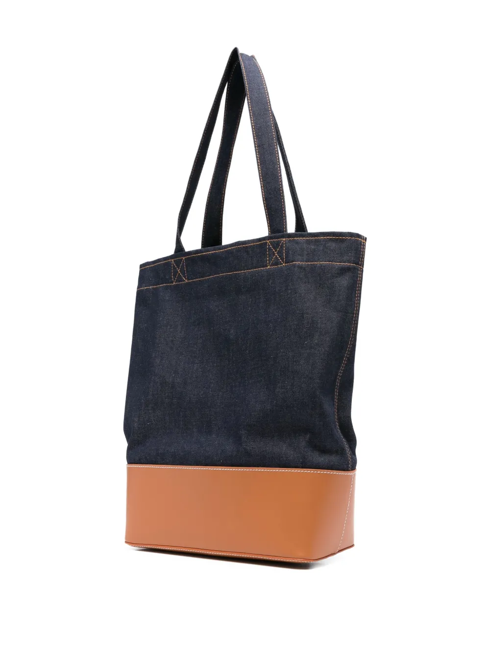 A.P.C. Medium denim shopper met logodetail Blauw