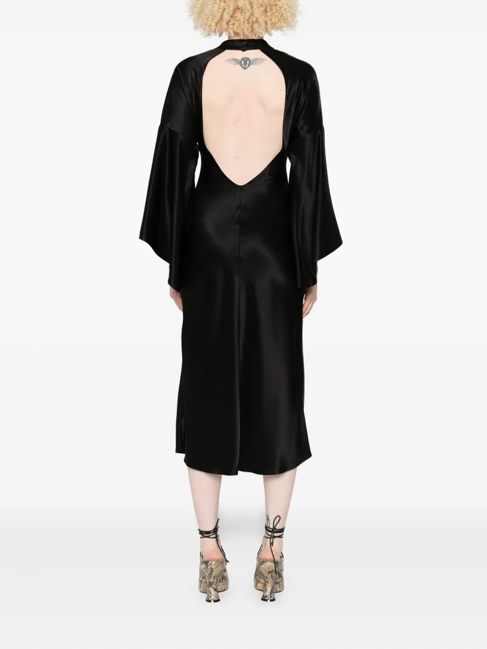 PINKO open-back midi dress Zwart