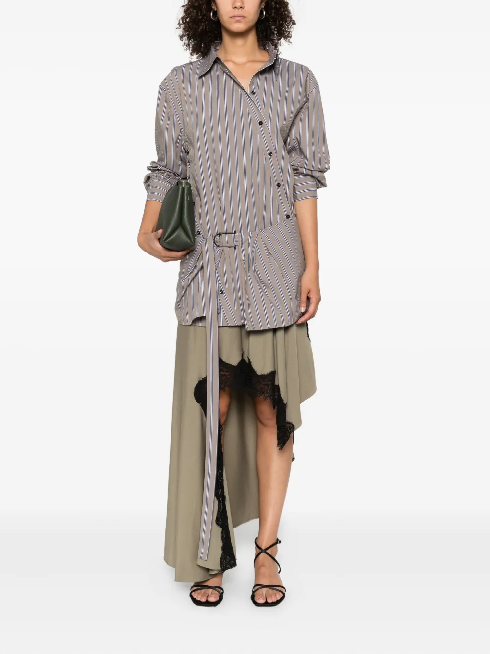 Christopher Esber Blouse met ceintuur - Groen