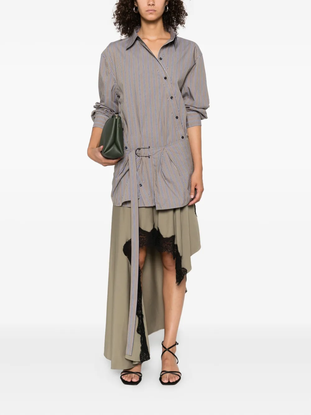 Christopher Esber Blouse met afwerking van kant - Groen