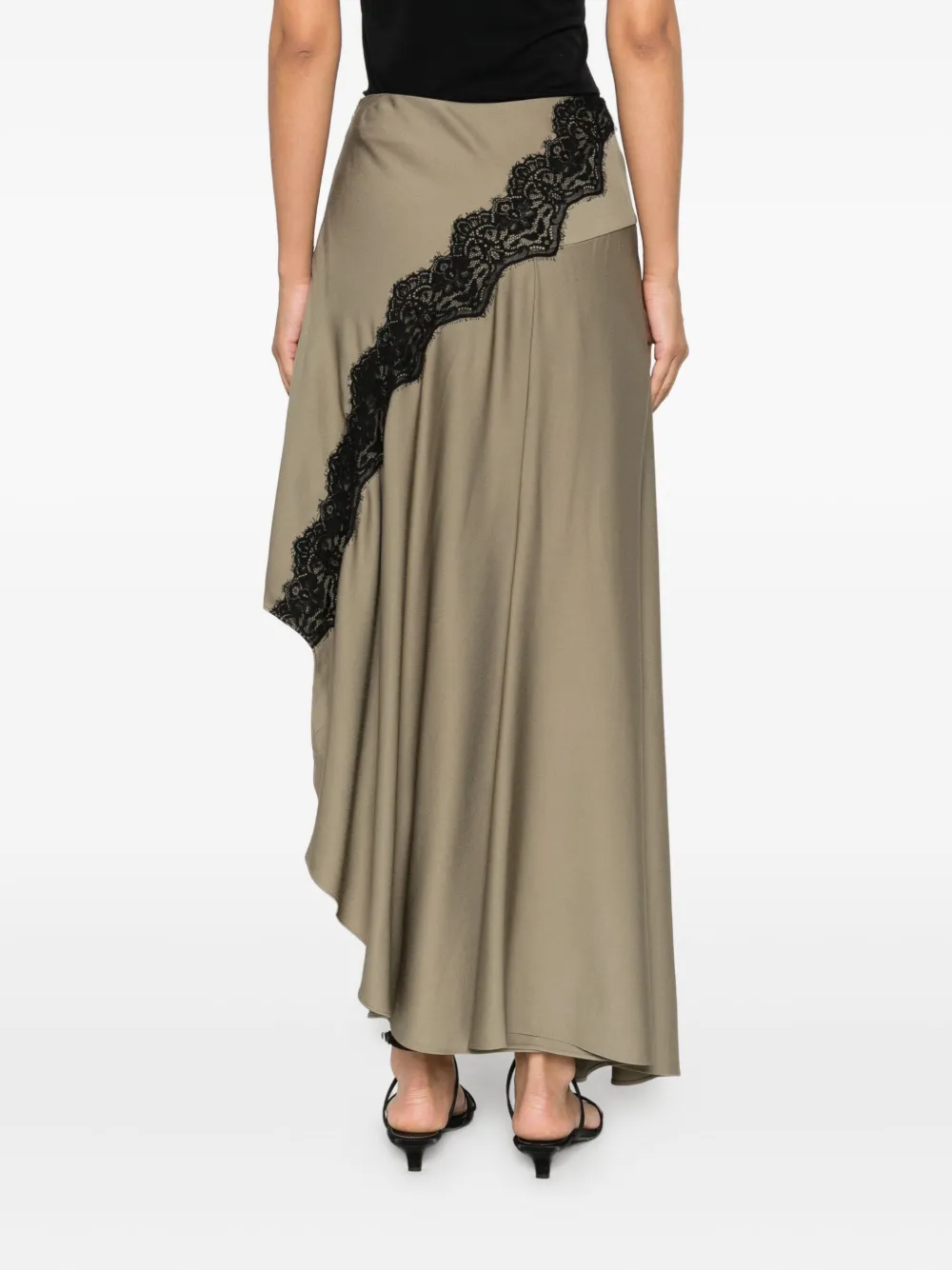 Christopher Esber Blouse met afwerking van kant Groen