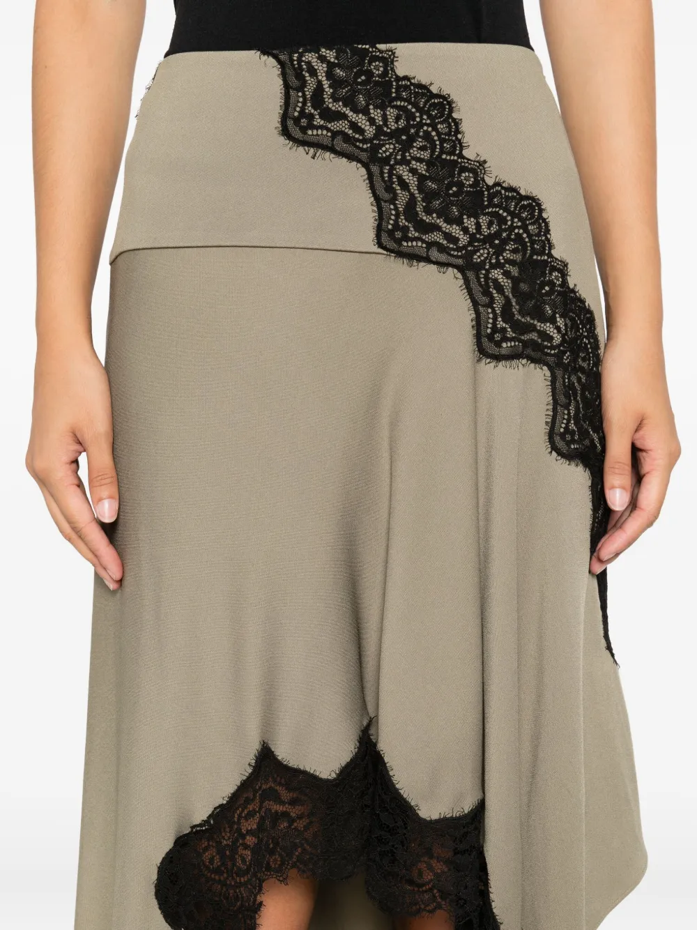Christopher Esber Blouse met afwerking van kant Groen