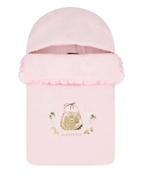 Aigner Kids ruffled logo sleep bag