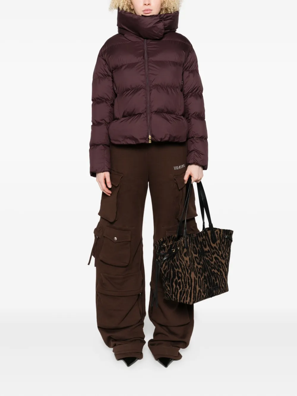 PINKO hooded puffer jacket Rood