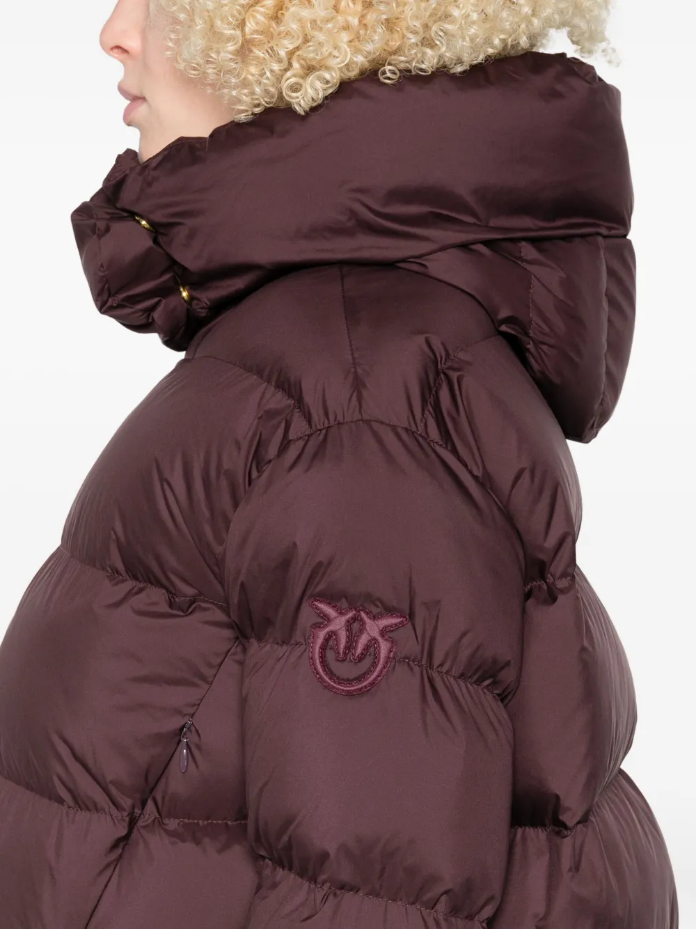 PINKO hooded puffer jacket Rood