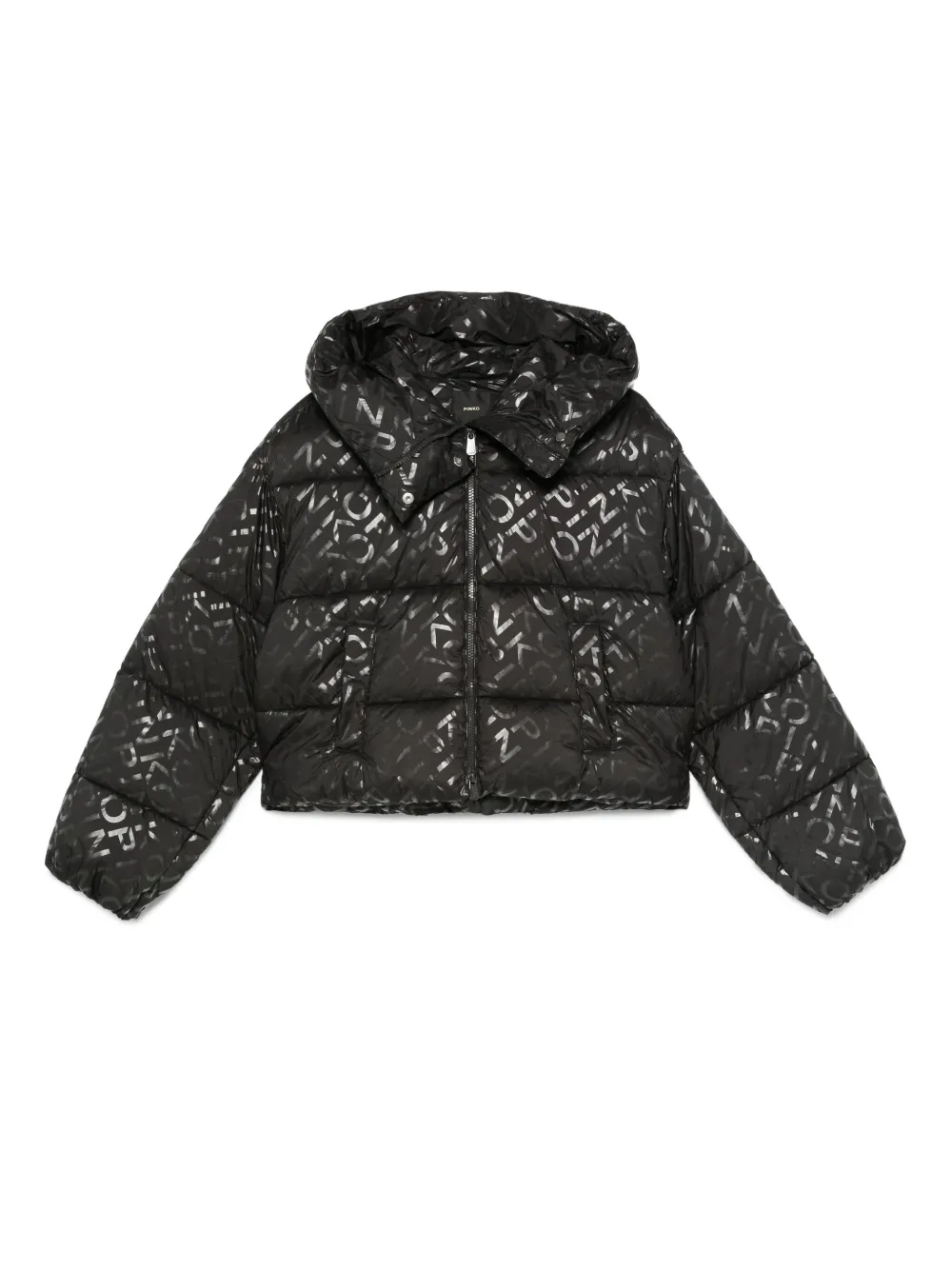 PINKO logo-print puffer jacket Zwart