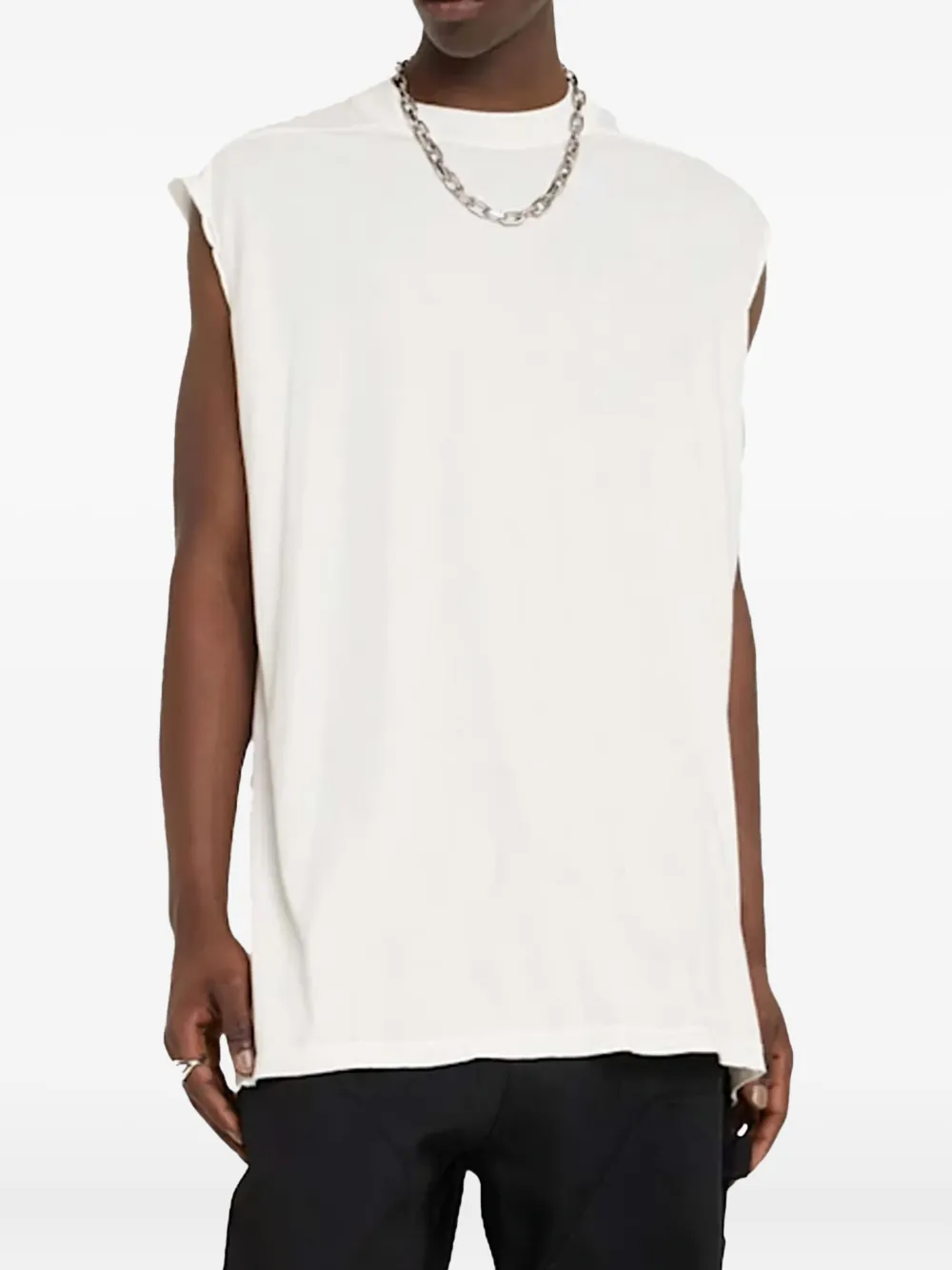 Rick Owens DRKSHDW Mouwloze tanktop met gerafelde rand - Wit