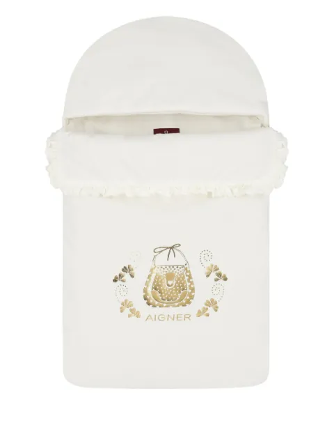 Aigner Kids ruffled logo zip nest