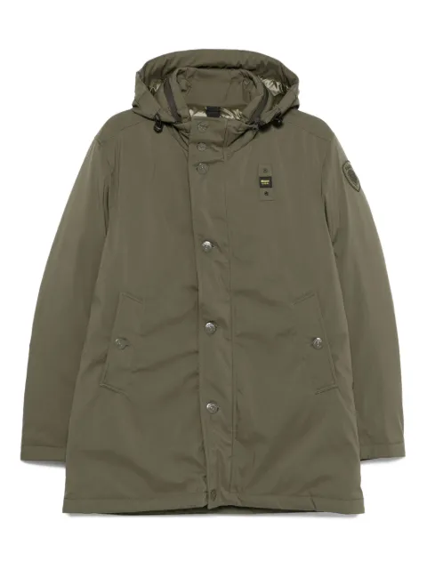 Blauer hooded button-fastening jacket