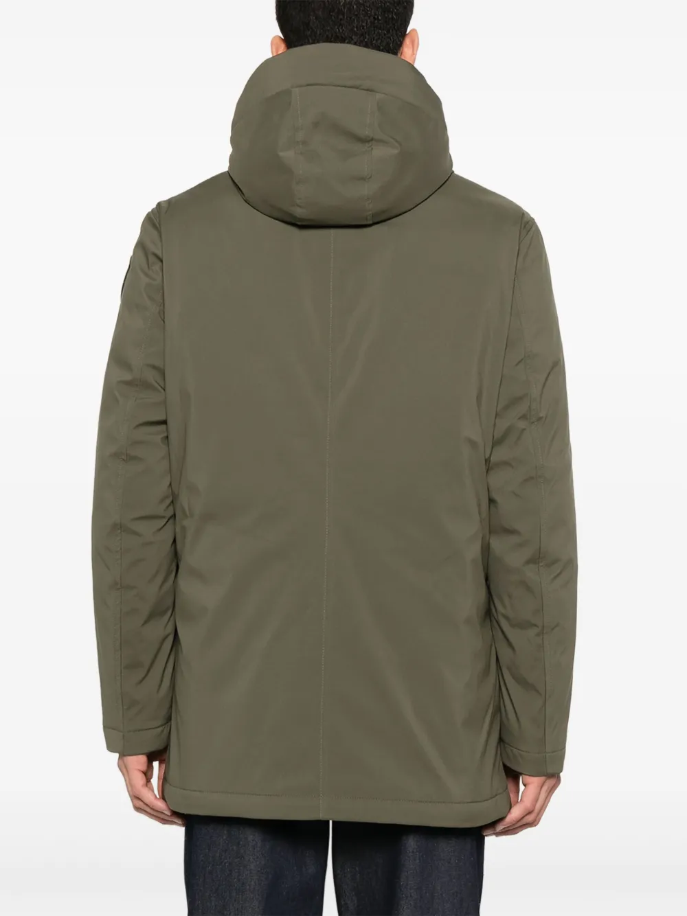 Blauer Jack met capuchon en knoopsluiting Groen