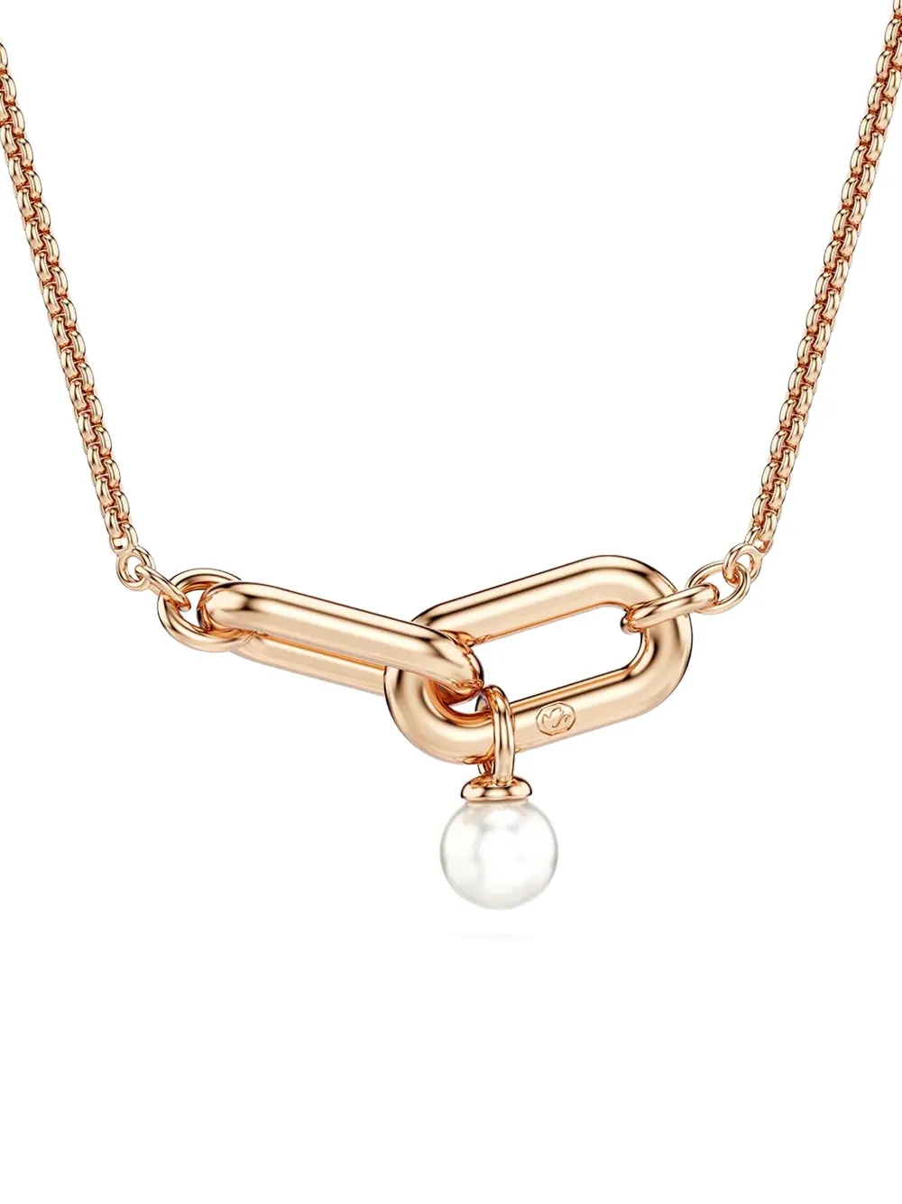 Swarovski Constella rose-gold pearl-drop necklace - Roze